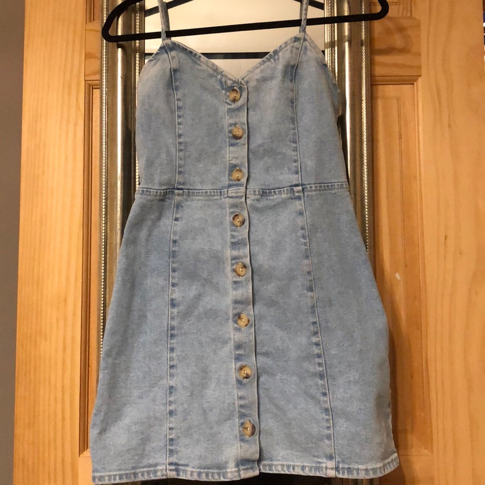 Zara button down denim dress